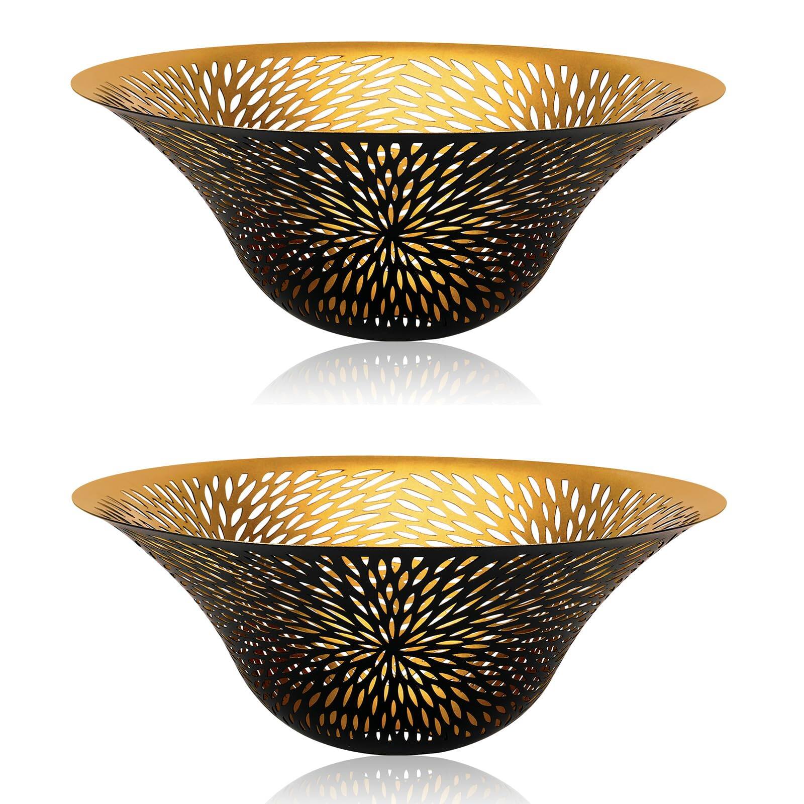 Floor Lamp Shade Replacement for Floor Lamphade ALUCSET Fitting Opening Etching Chrysanthemum Metal Lamp Shade Set of 2 - Black/Gold