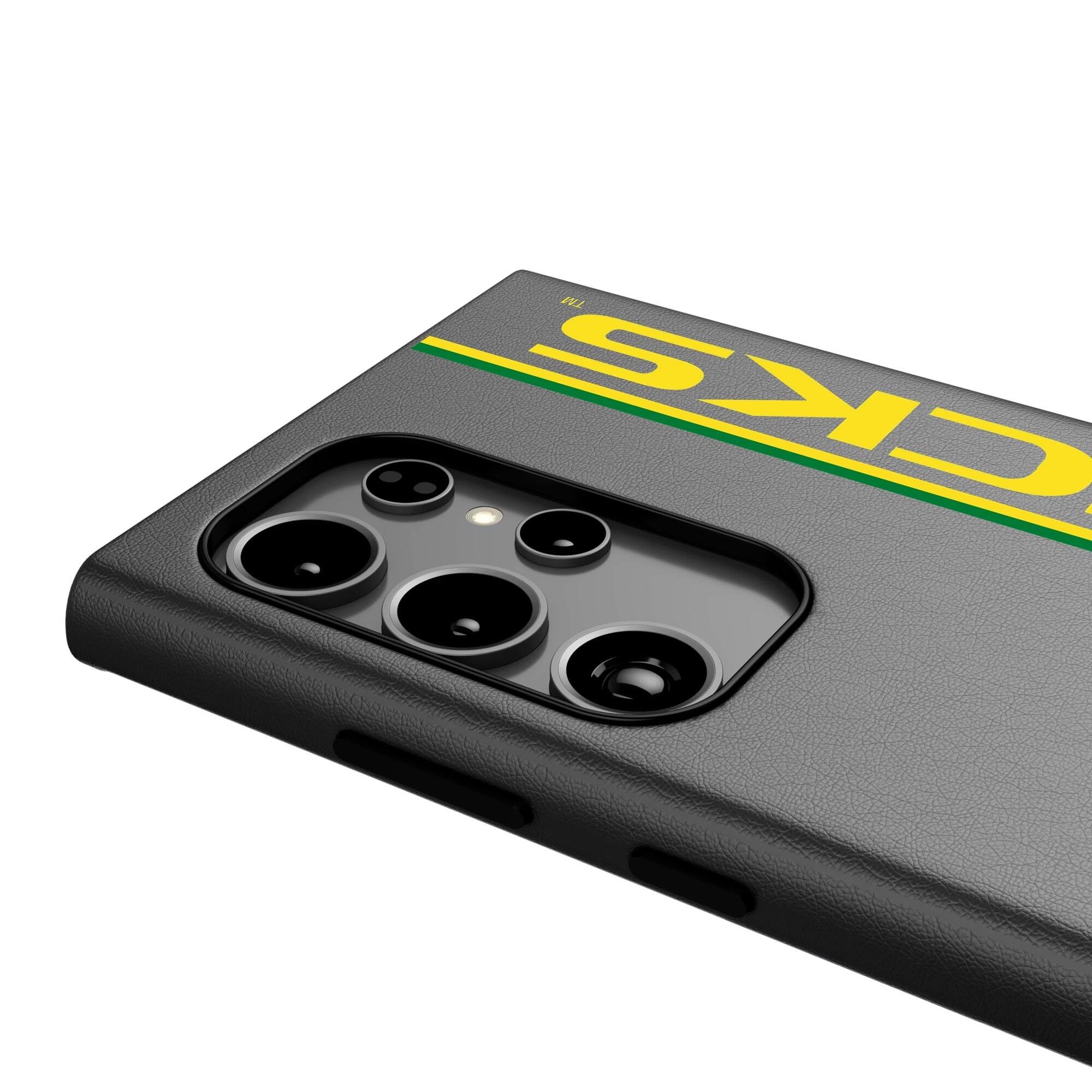 Alt View 2. Keyscaper - Oregon Ducks Galaxy Magnetic Bump Case - S24 Ultra - Black.
