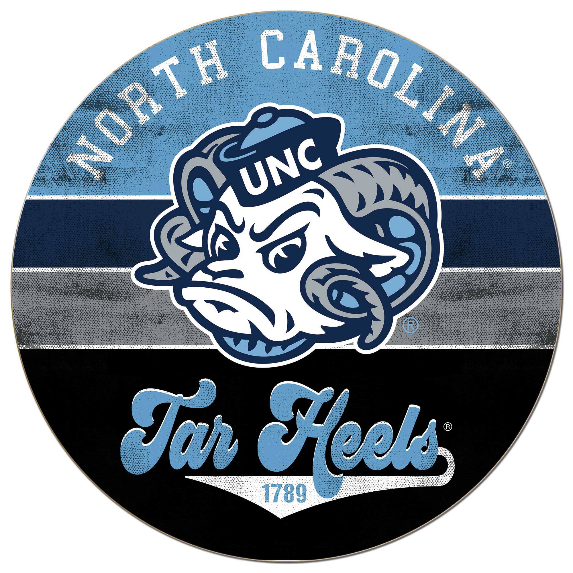 North Carolina Tar Heels 20'' x 20'' Retro Logo Circle Sign