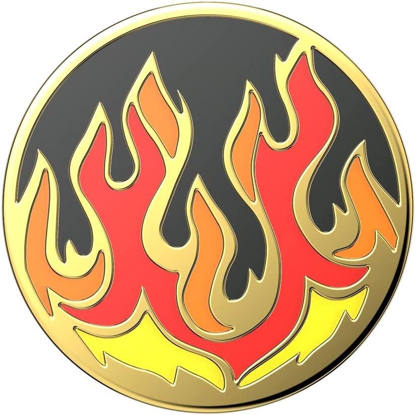 Angle. PopSockets - PopSocket PopGrip Enamel Flame on Black - Black.