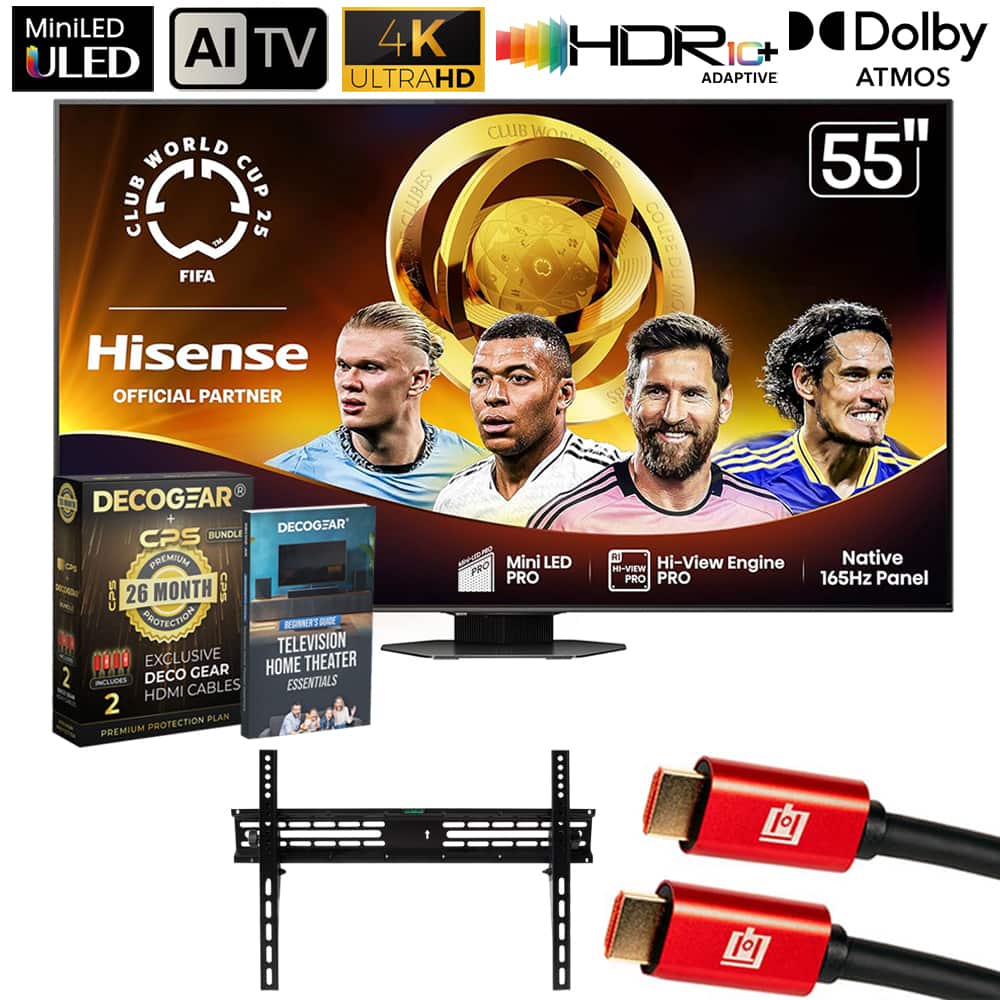 Hisense - 55" Class U8 Series Mini-LED QLED Full Array Google Smart TV (2025) + 26 Month Extended Warranty Protection Plan Bundle