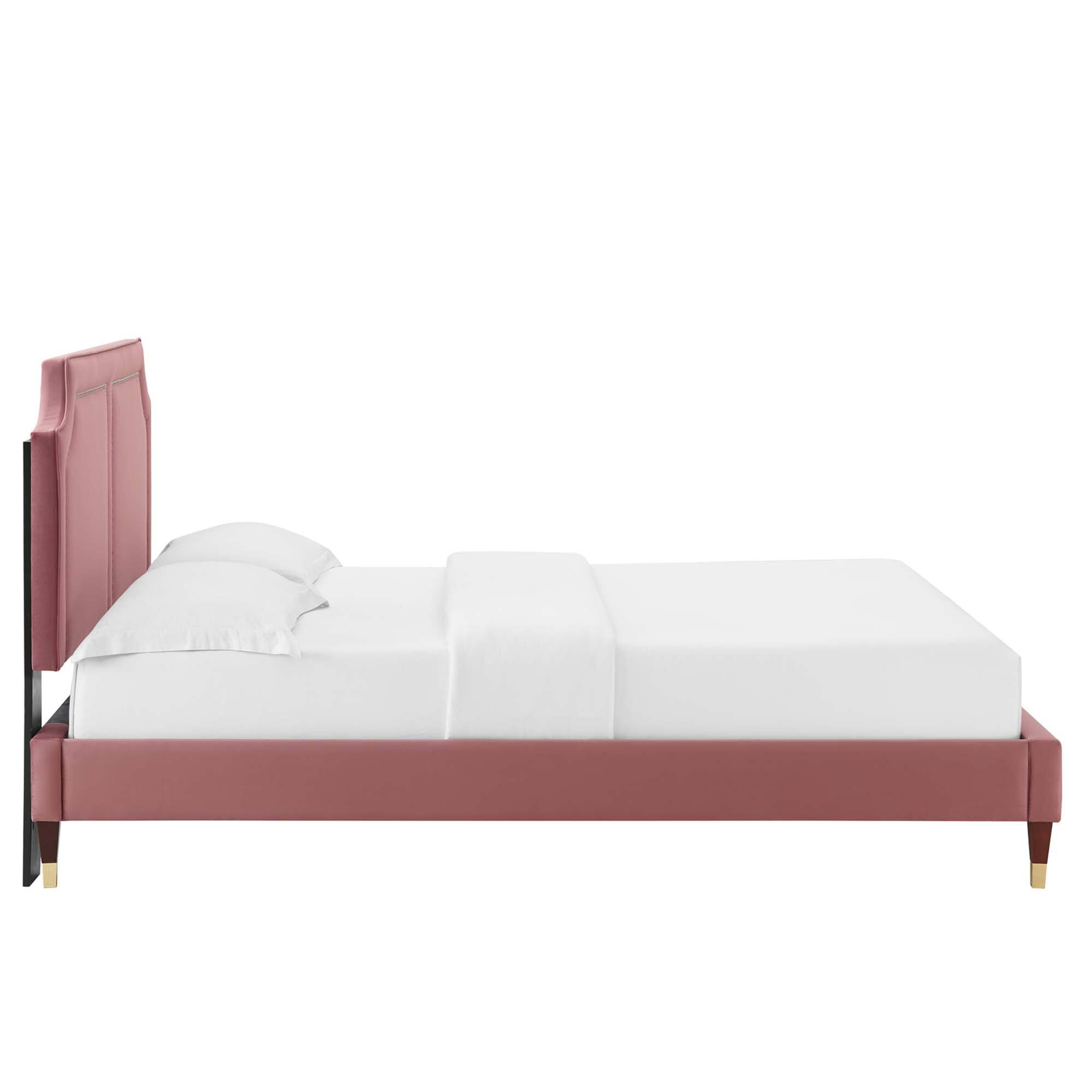 Alt View 1. Modway - Billie Wood King Platform Bed Frame - Gray.