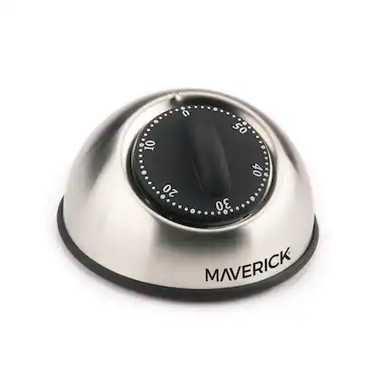 Front. Maverick - Classic Metal Timer - Silver.