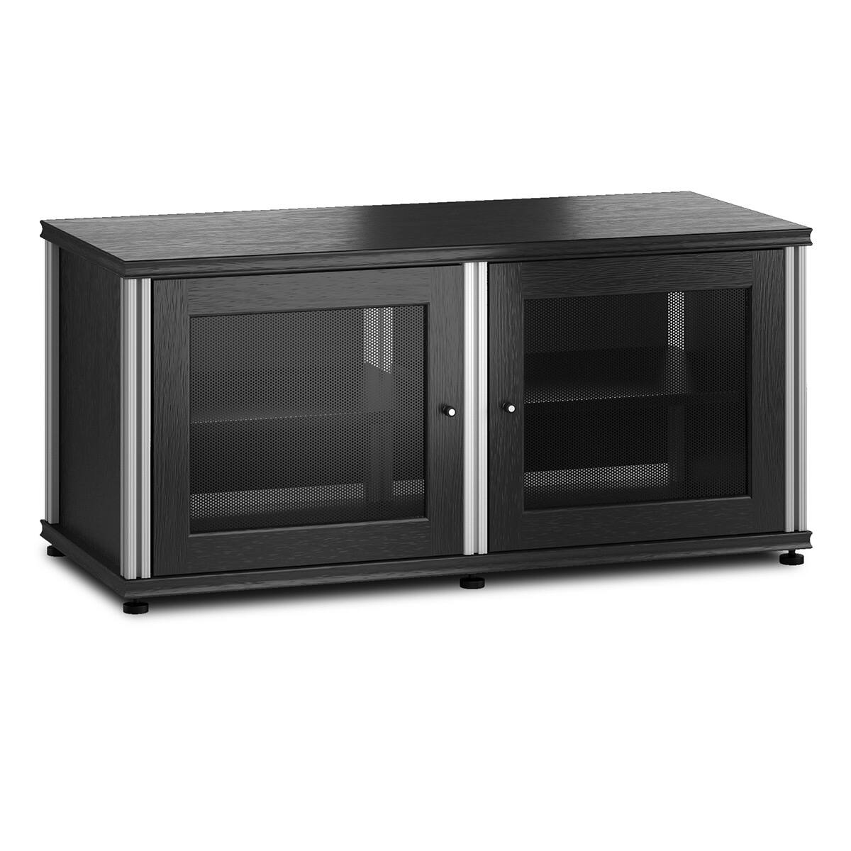 Front. Salamander Designs - Salamander Designs Synergy 221 Twin AV Cabinet (Black Oak with Aluminum Posts) - Black Oak.