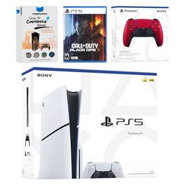 PlayStation 5 Slim Disc Bundle with Call of Duty Black Ops 7 Game, MightySkins Code and Extra Controller - PlayStation 5
