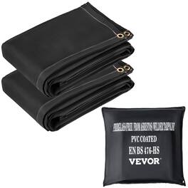 VEVOR - Fire Blankets, 2 Pack Welding Blankets, 8' x 10' Fire Suppression Blanket, 1022°F Flame Retardant Blanket - Black