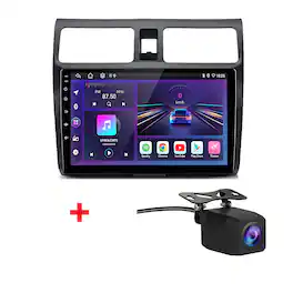Junsun - Backup Camera 8Core 6+128GB carplay Android 15 Car Stereo Radio GPS Navi WIFI RDS DSP BT SWC For Suzuki Swift 2003-2010 - Black