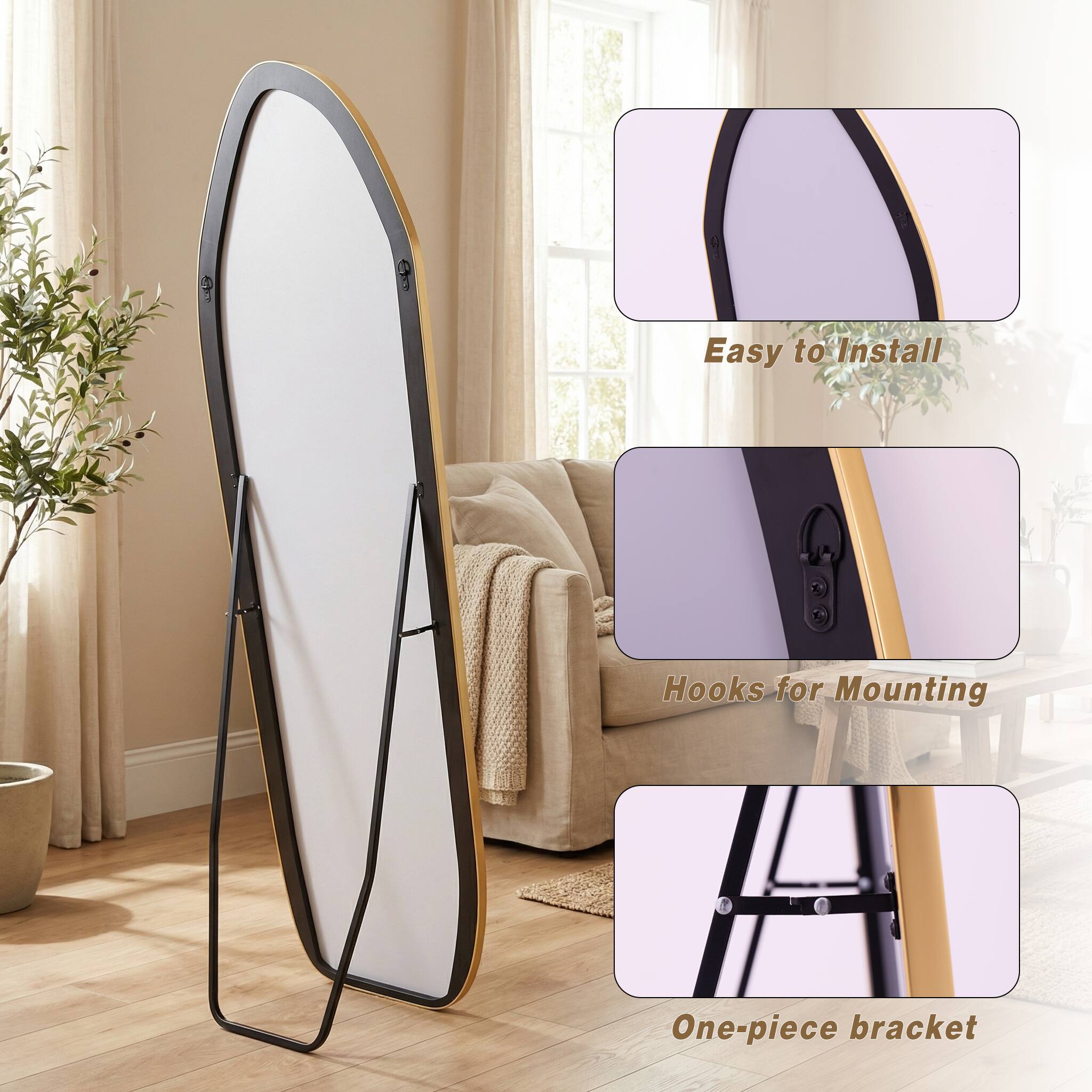 Easy to Install  
Hooks for Mounting  
One-piece bracket