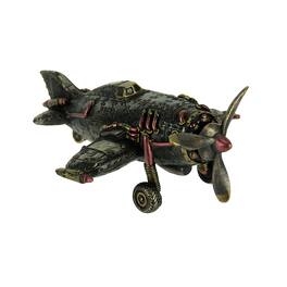 Veronese Design - Steampunk Style Finish Single Propeller Airplane Statue - Bronze