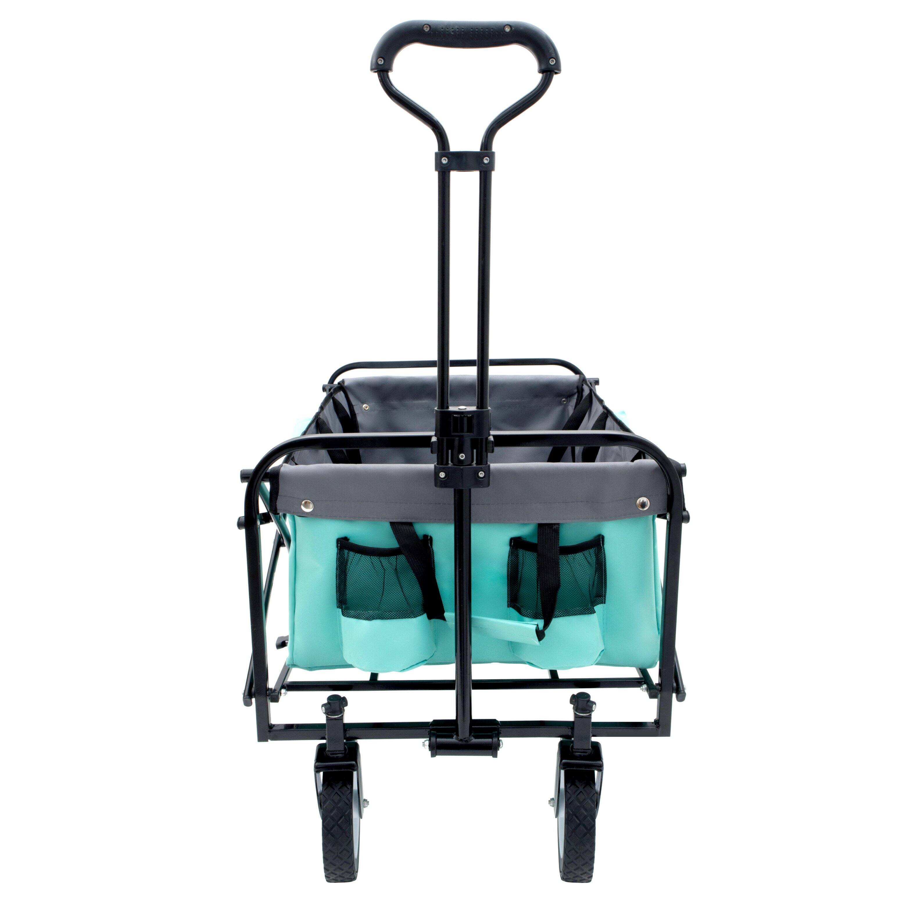 Alt View 7. Mondawe - 360lbs Collapsible Wagon Utility Carts with Strapping System, 3-Piece Liner - Blue.