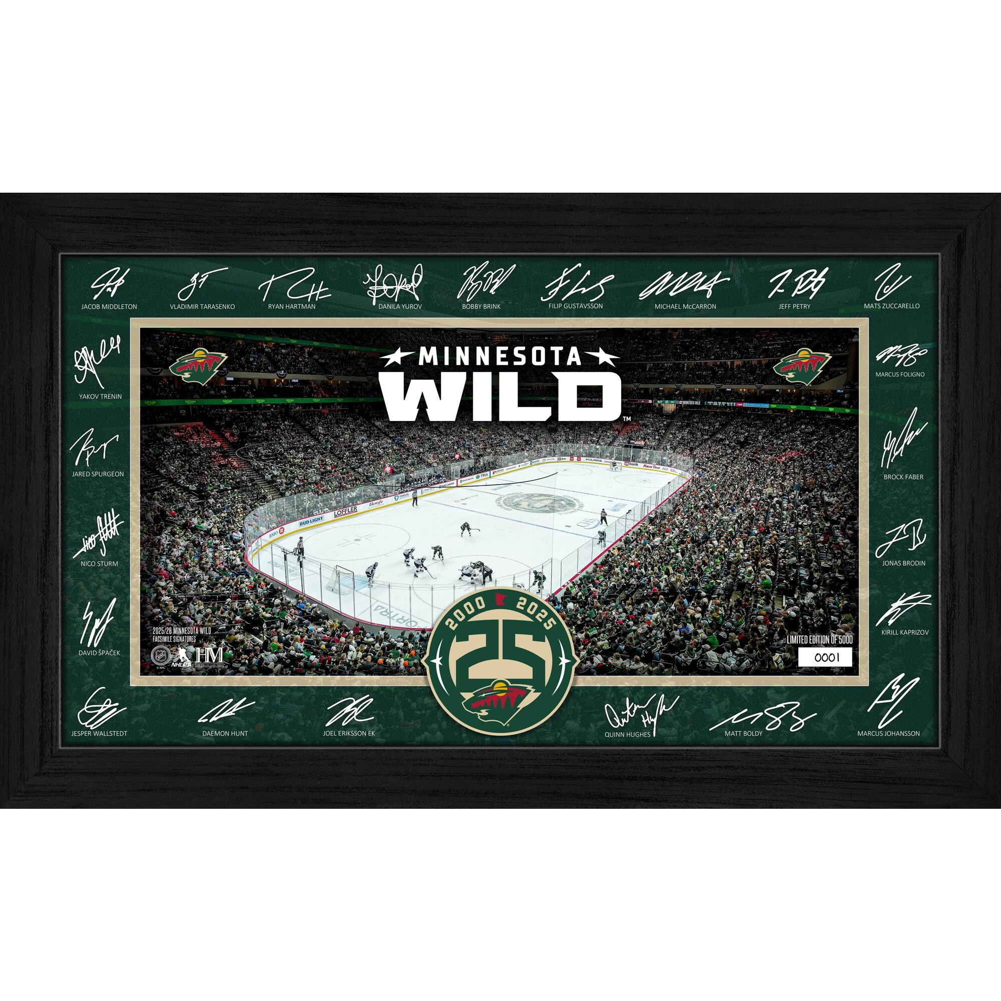 Minnesota Wild 2025 Signature Rink Framed Art