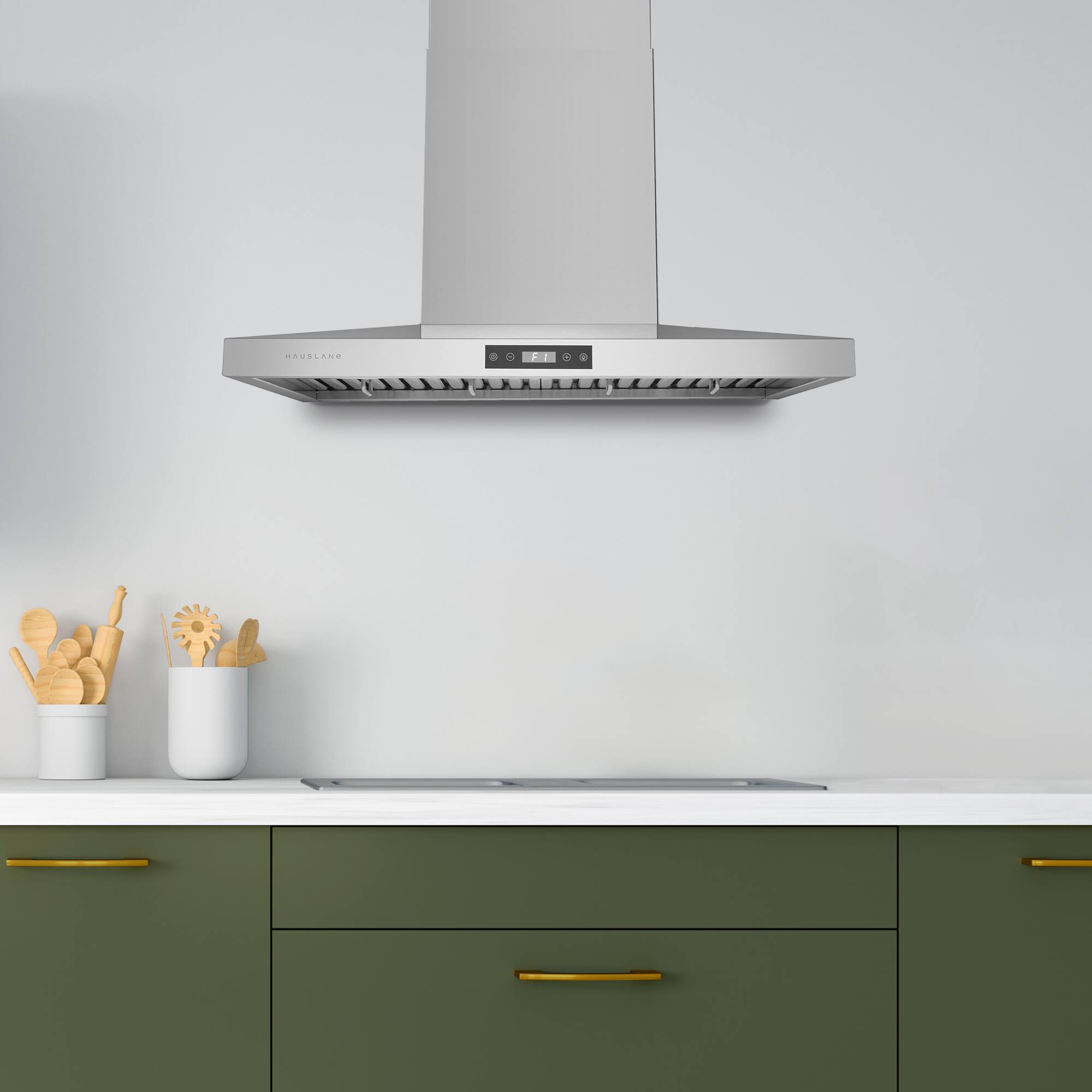 Alt View 2. Hauslane - Hauslane Contemporary 30” WM-540 Wall Mount Range Hood - Silver.