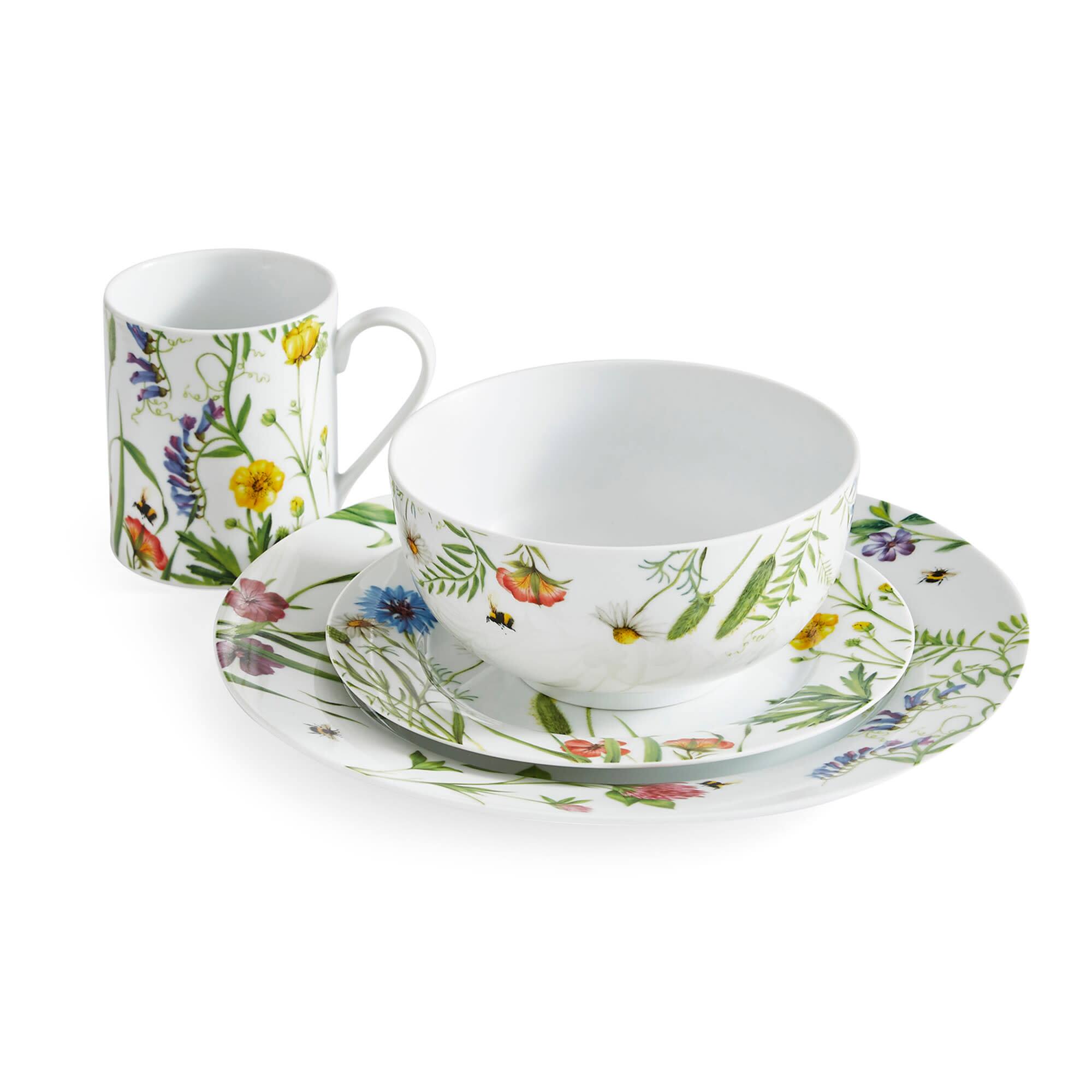 Angle. Portmeirion - Portmeirion Home 16-Piece Dinnerware Set - Bumble Bee - Multicolored.