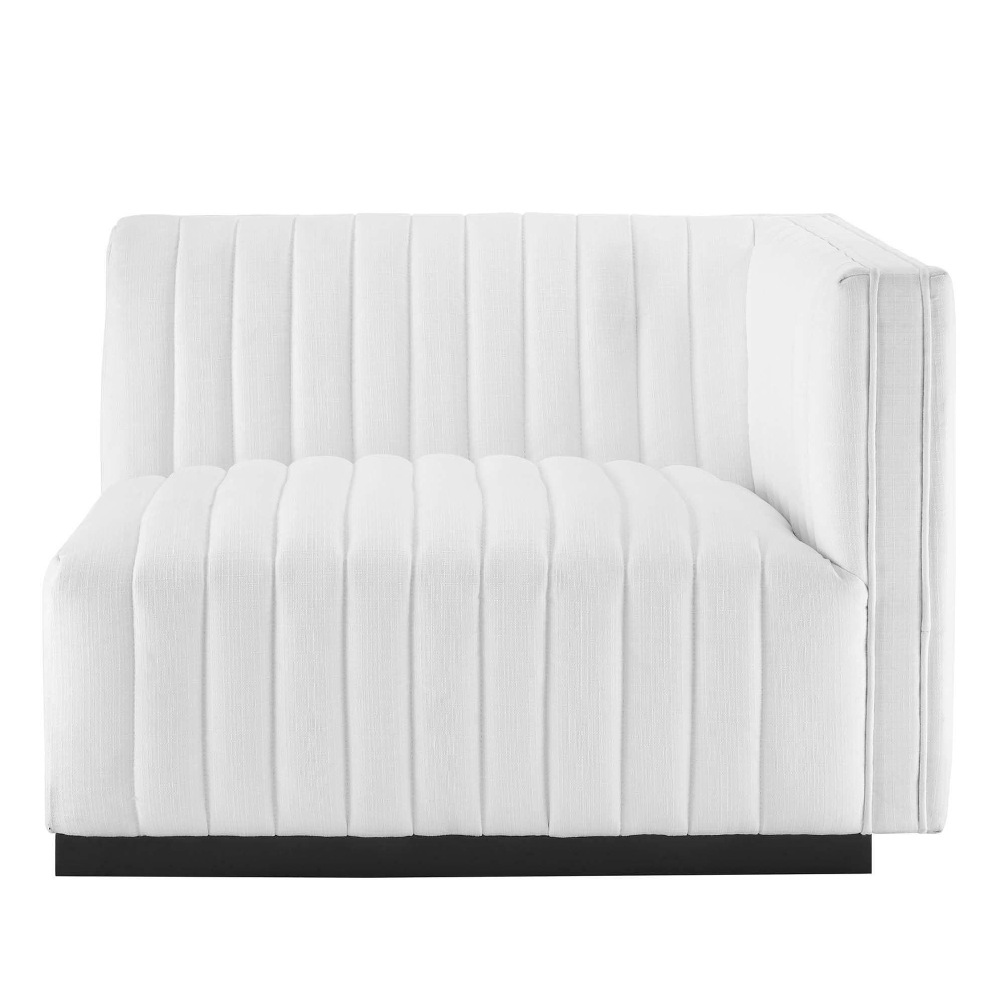 Left. Modway - Conjure Channel Tufted Upholstered Fabric Right-Arm Chair by Modway - Black White.