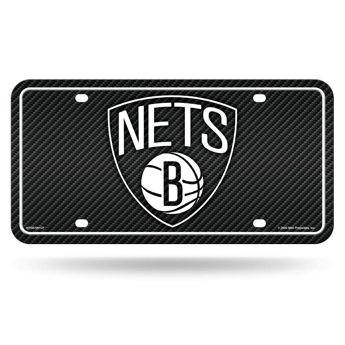 Brooklyn Nets Carbon Fiber Design Look - Standard License Plate Auto Tag