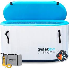 Solstice - Plunge 100 Gallon Inflatable Insulated Ice Bath Tub with Lid - White