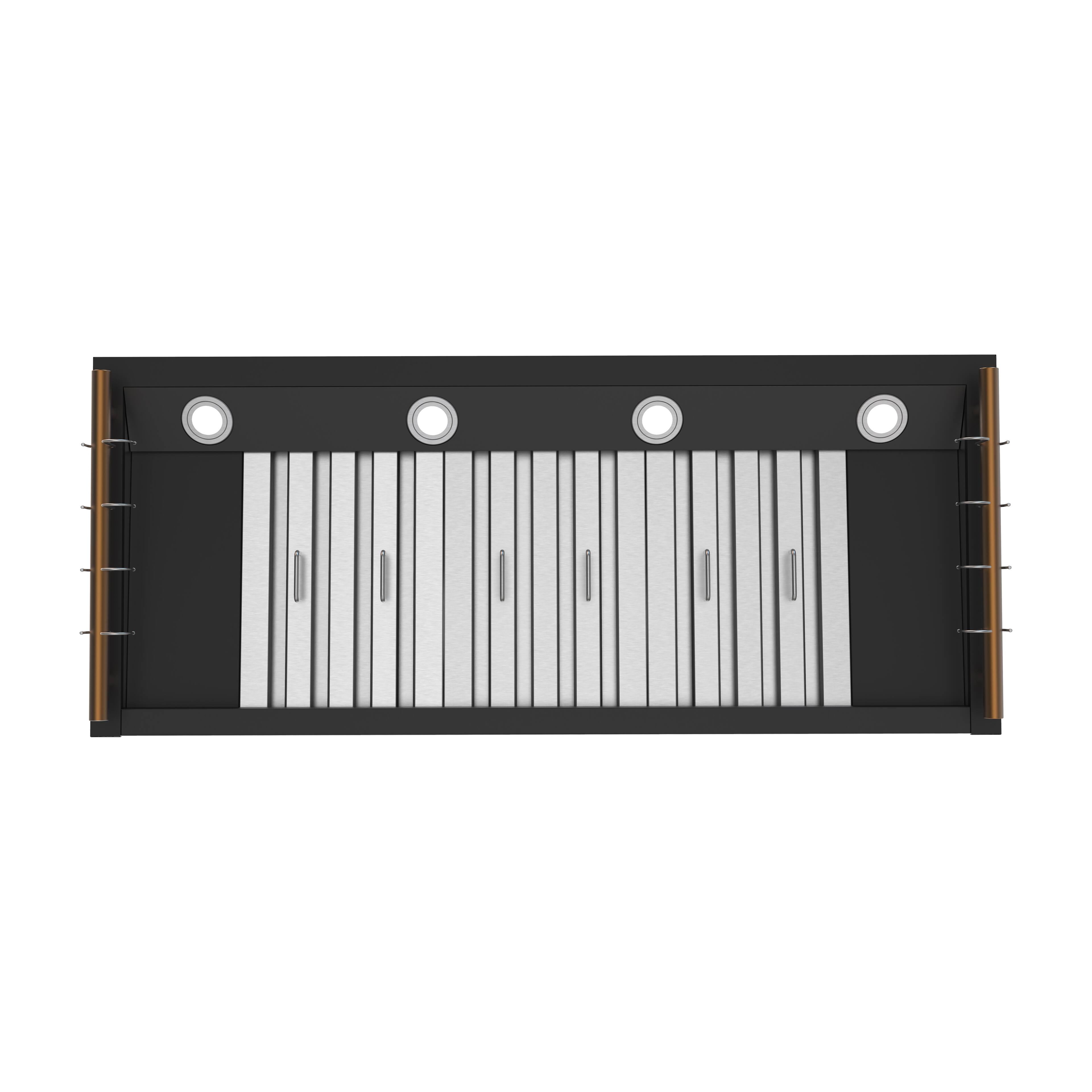 Back. Forno Appliances - Venezia 48 in. Wall-Mounted Externally Vented Range Hood - Black.