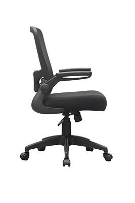 Alt View 1. Boss Office Products - Boss Flip Arm Ergonomic Mesh/Fabric Swivel Task Chair, Black (B6366BK-BK) - Black.