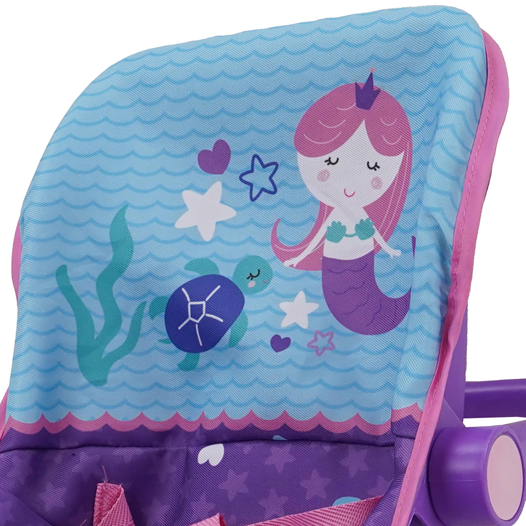 Back. 509 Crew - Mermaid Doll Car Seat - Kids Pretend Play, Converts Into a Feeding Chair  3+.