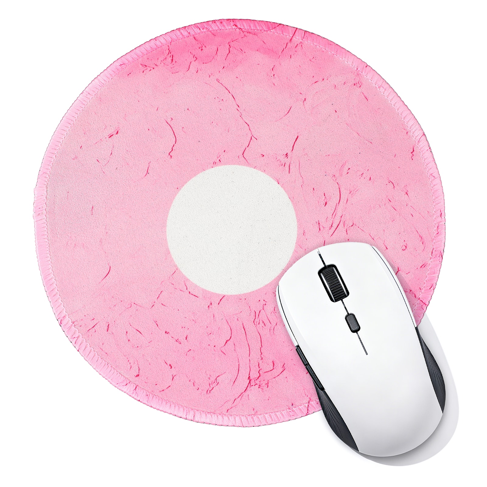 Unique Bargains - Donut Round Mouse Pad 7.9" Donut Printed Non-Slip Rubber Desk Mat for Office Home Laptop Computer Desk Accessories - Light Pink