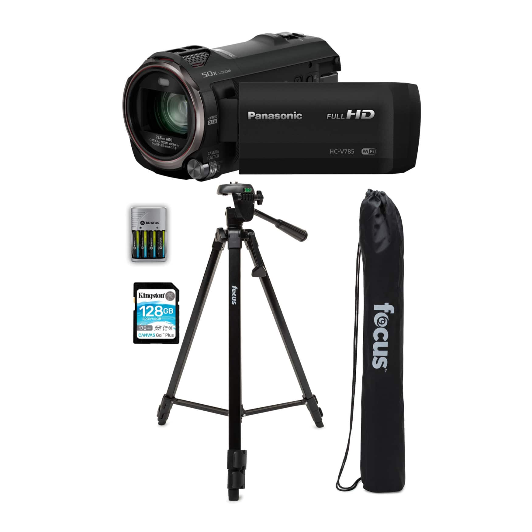 Panasonic - HC-V785K Full HD Video Camera Camcorder with 20x Optical Zoom Bundle