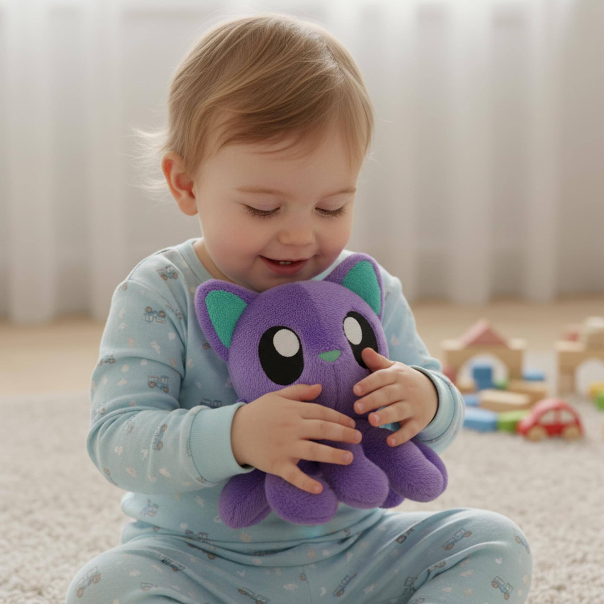 Alt View 3. Tentacle Kitty - Tentacle Kitty Proton Purple 6 Inch Little One Plush - Purple.