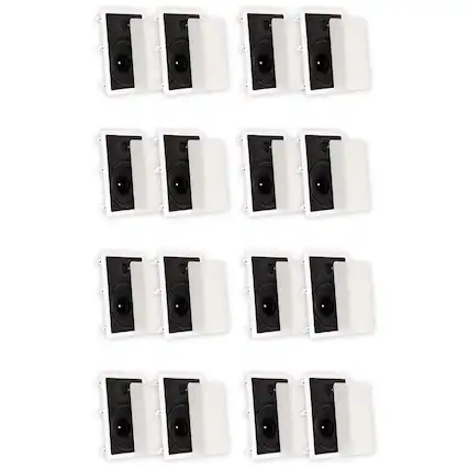 Front. Theater Solutions by Goldwood - TS80W Flush Mount In Wall Speakers with 8" Woofers Home Theater 8 Pair Pack - Paintable White.