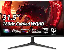 Acer - Refurbished Excellent - Nitro XZ320QU S3 32" LCD Gaming Monitor 180Hz WQHD 2560 x 1440 1ms Response Time - Black