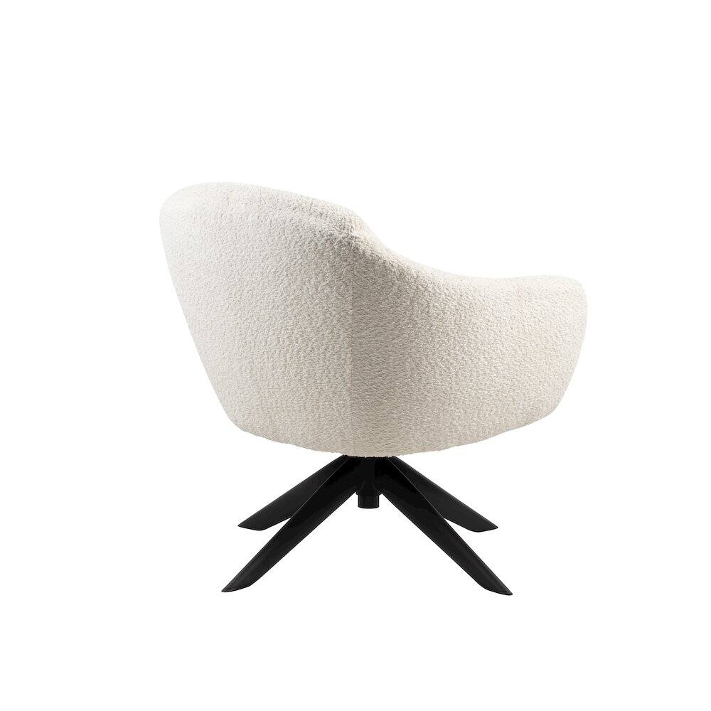 Alt View 4. New Classic Furniture - New Classic Furniture Fleming Fabric Swivel Lounge Chair in Ivory (Set of 2) - White.