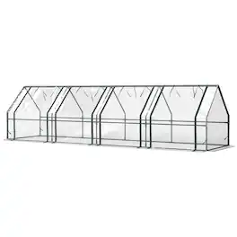 Outsunny - Mini Greenhouse, Outdoor Garden with Large Zipper Doors and Water/UV PVC Cover - Clear