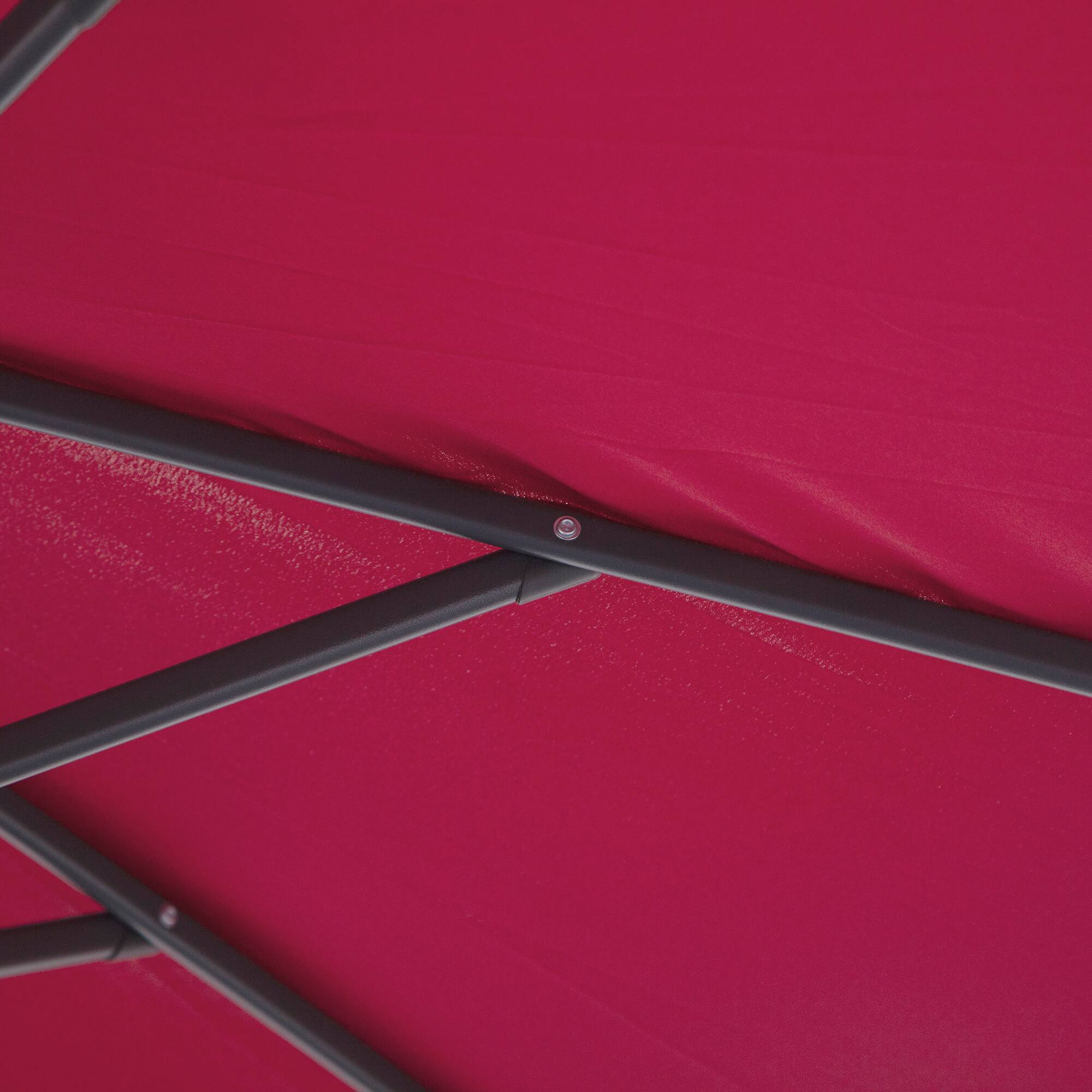 Alt View 5. Outsunny - 10' Cantilever Hanging Tilt Offset Patio Umbrella with UV & Water Fighting Material and Cross Base - Red.