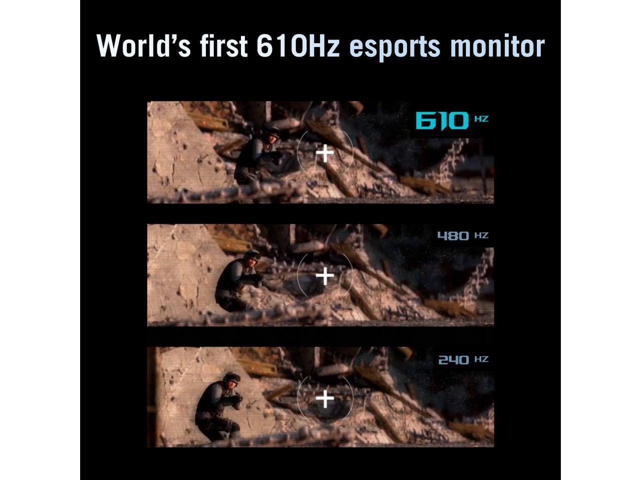 World's first 610Hz esports monitor

610 Hz

480 Hz

240 Hz