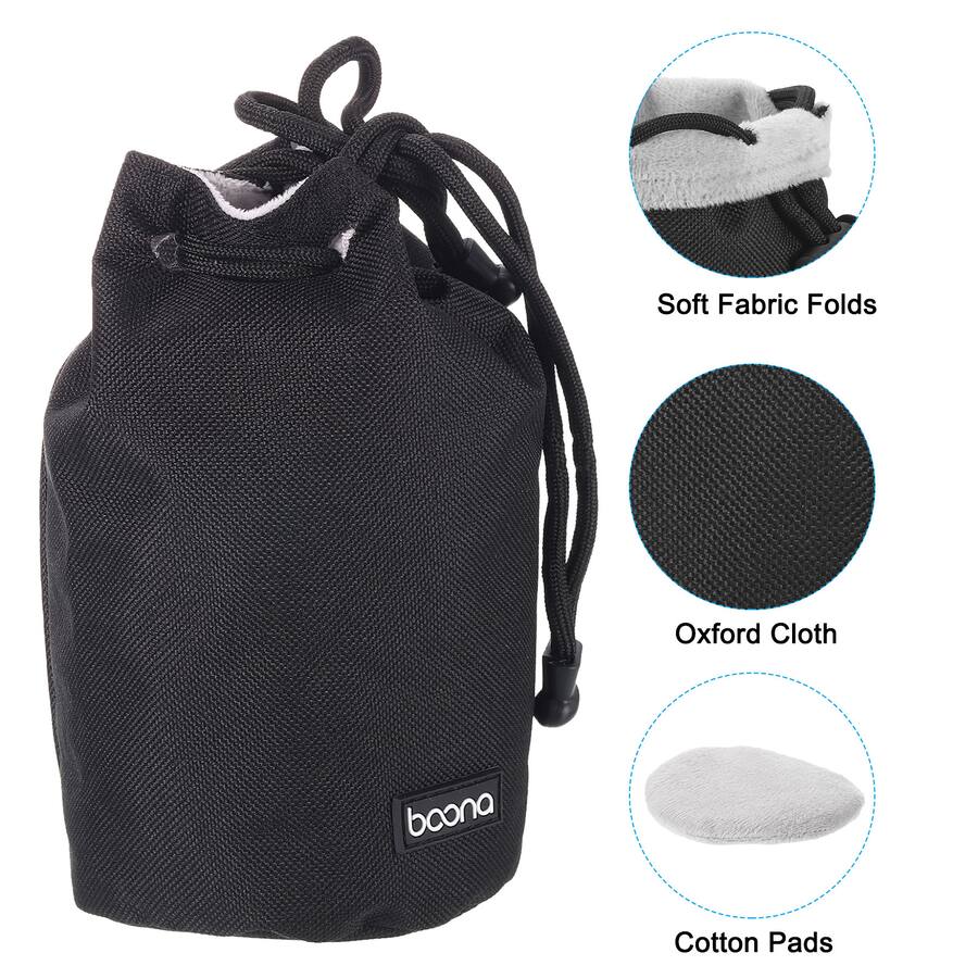Drawstring Lens Case Unique Bargains Soft Drawstring Lens Case, with Cotton Pad 3.9