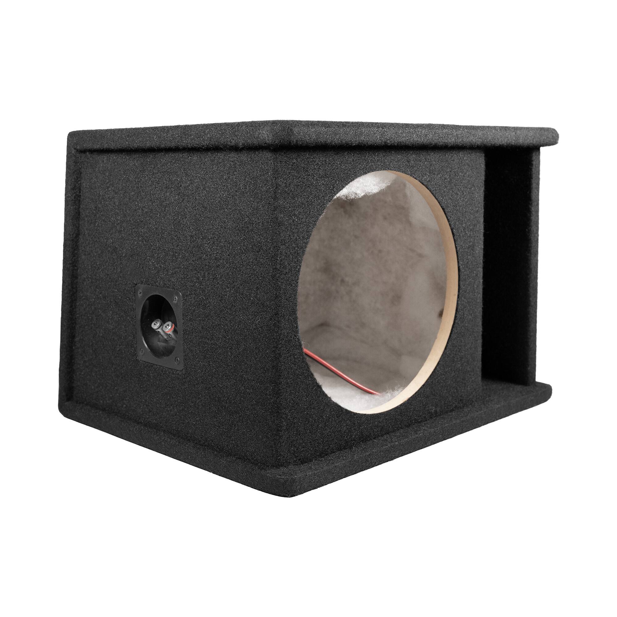 Alt View 3. QPower - QPower 10" Single Horn Ported Subwoofer Box Enclosure, 5/8" MDF, Black Carpet - BLACK.