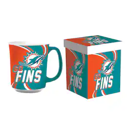 Evergreen Enterprises - Miami Dolphins 14oz. Ceramic Mug with Matching Box - Multicolor