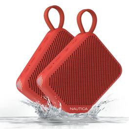 Nautica - Nayman SP500 Portable Bluetooth Speaker, 12W Sound, Waterproof, 9H Playtime, Shower, Outdoor - Red 2 Pack