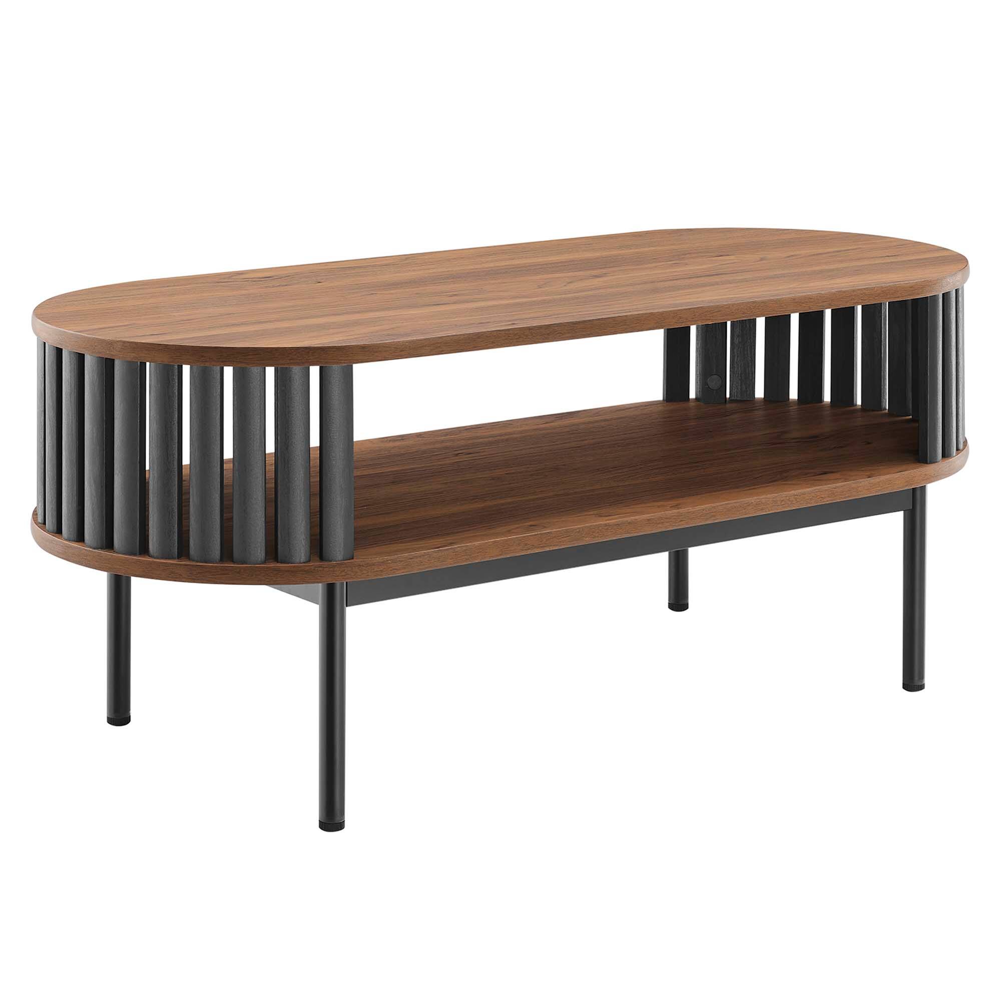 Angle. Modway - Fortitude Wood Coffee Table by Modway - Walnut Black.