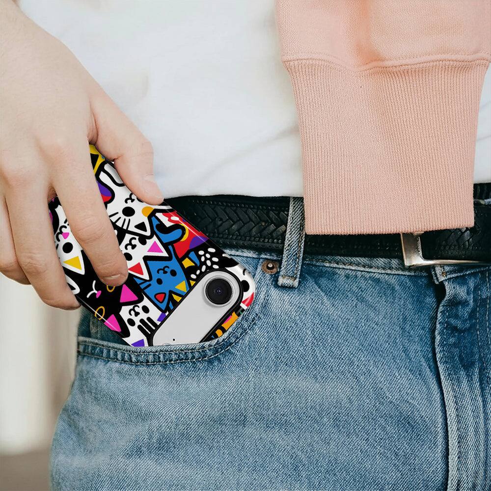 Alt View 4. BUBM - Smartphone Case for iPhone - 2-Layer Durable Smartphone Protection Case - Cat Party - Cat Party for iPhone Air.