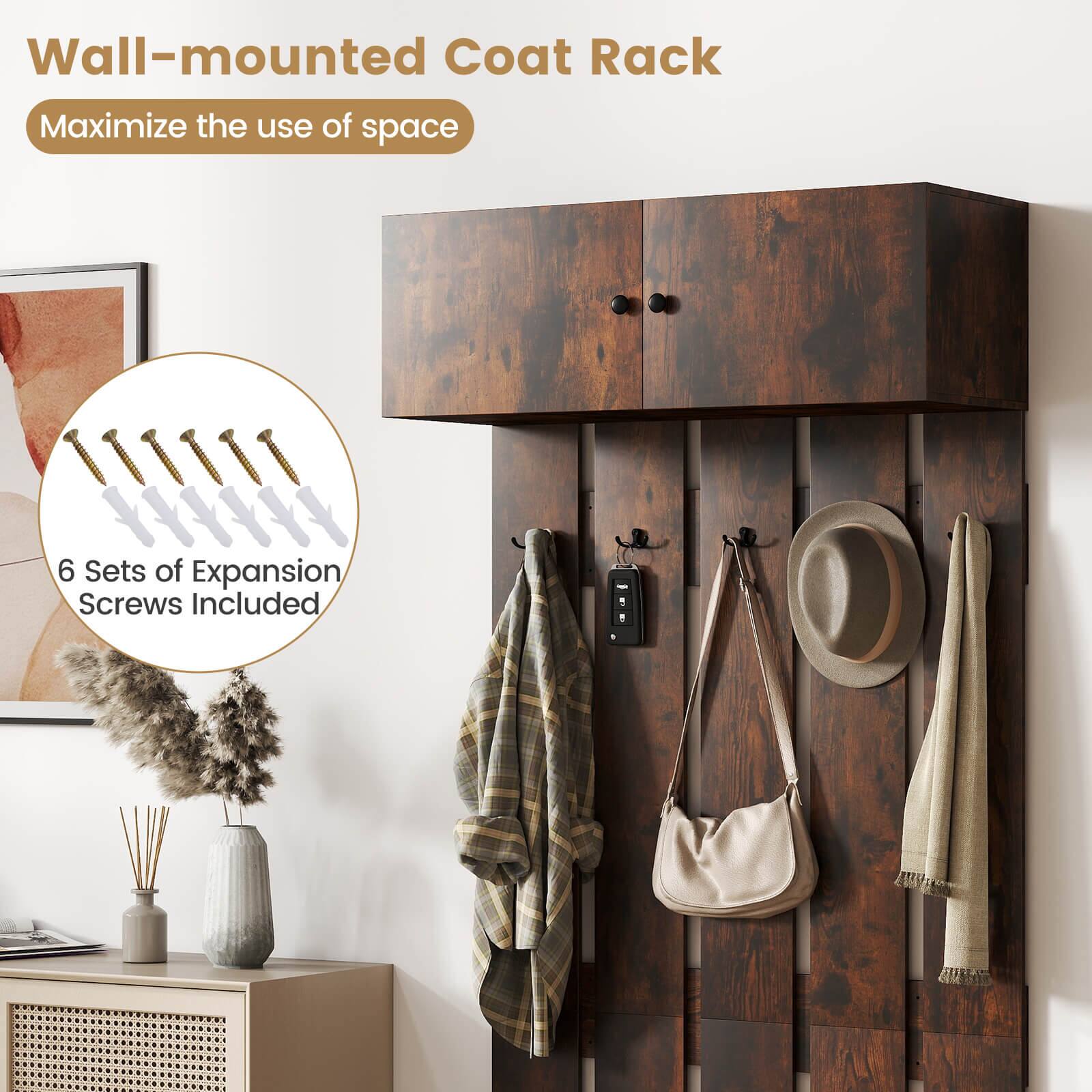 Wall-mounted Coat Rack  
Maximize the use of space  

6 Sets of Expansion Screws Included