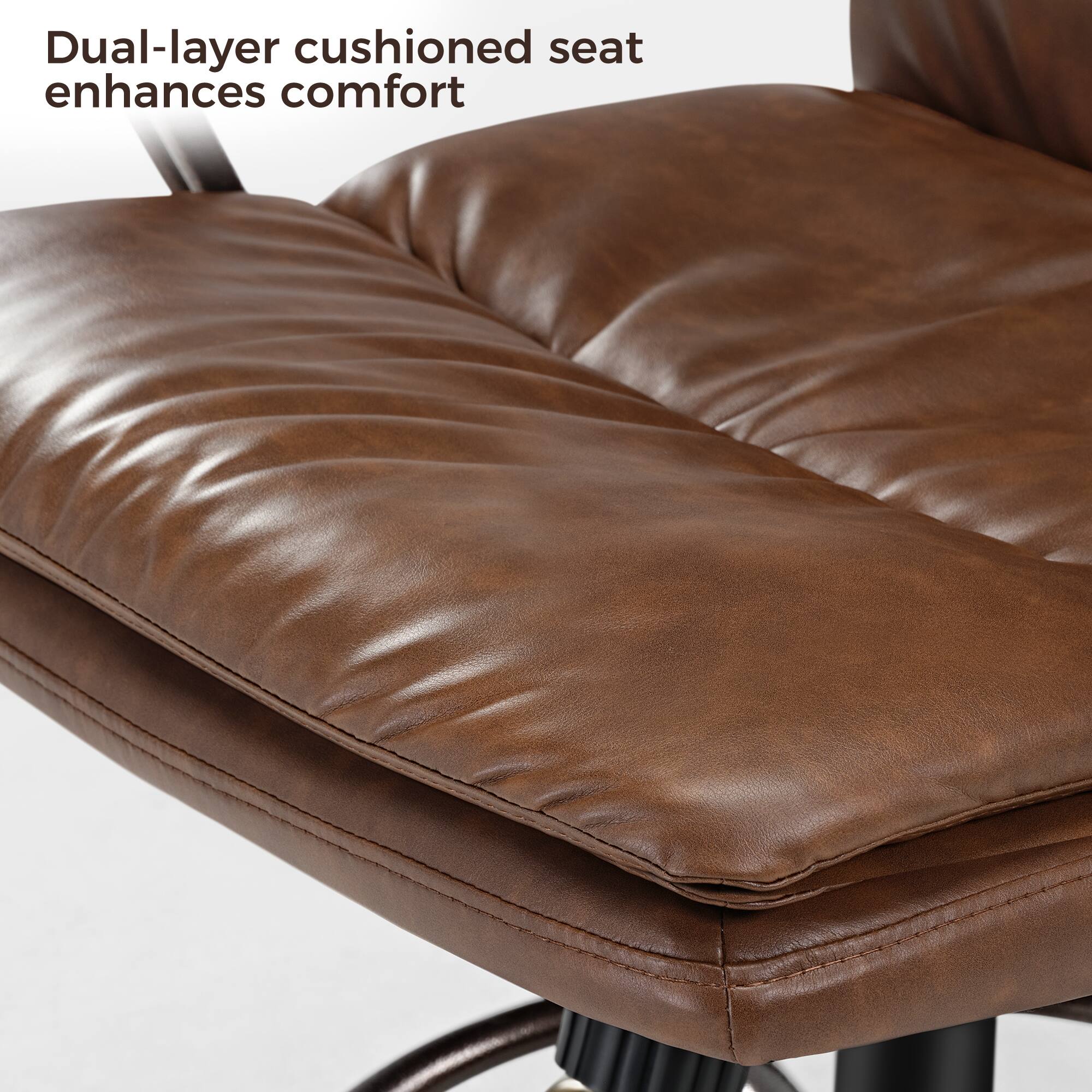 Dual-layer cushioned seat enhances comfort