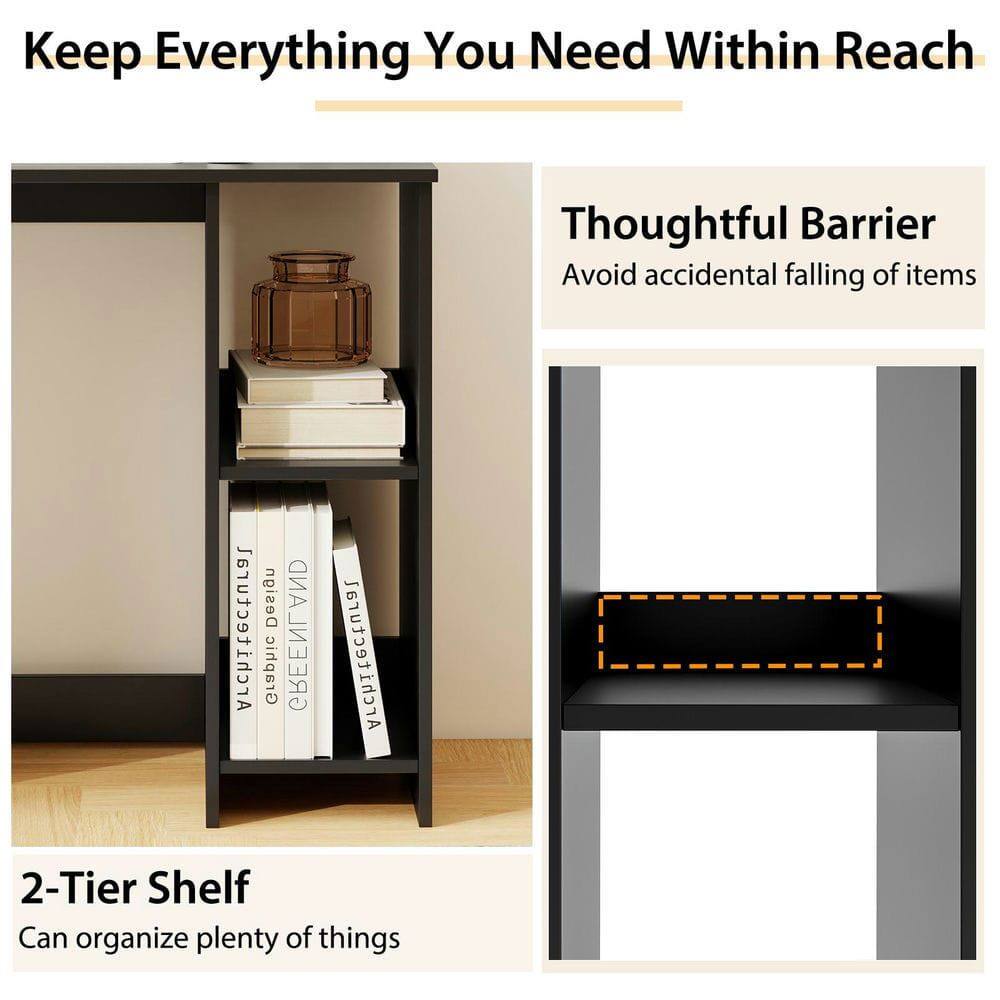 Keep Everything You Need Within Reach

Thoughtful Barrier
Avoid accidental falling of items

2-Tier Shelf
Can organize plenty of things