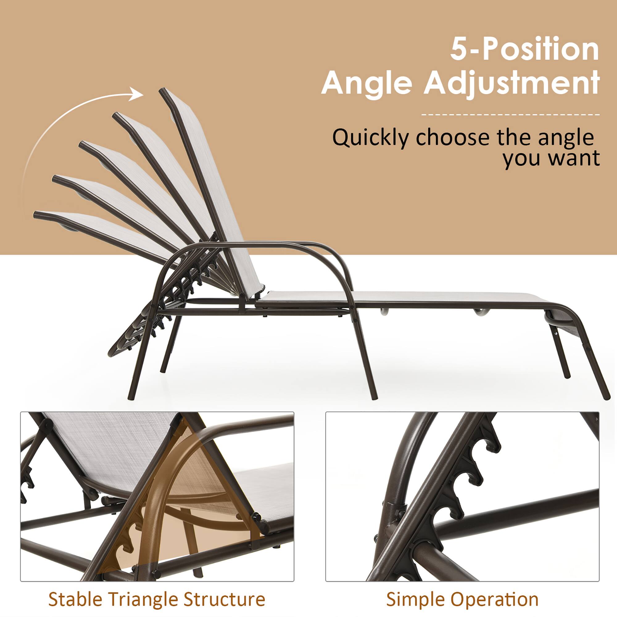 5-Position Angle Adjustment, Quickly choose the angle you want, Stable Triangle Structure, Simple Operation