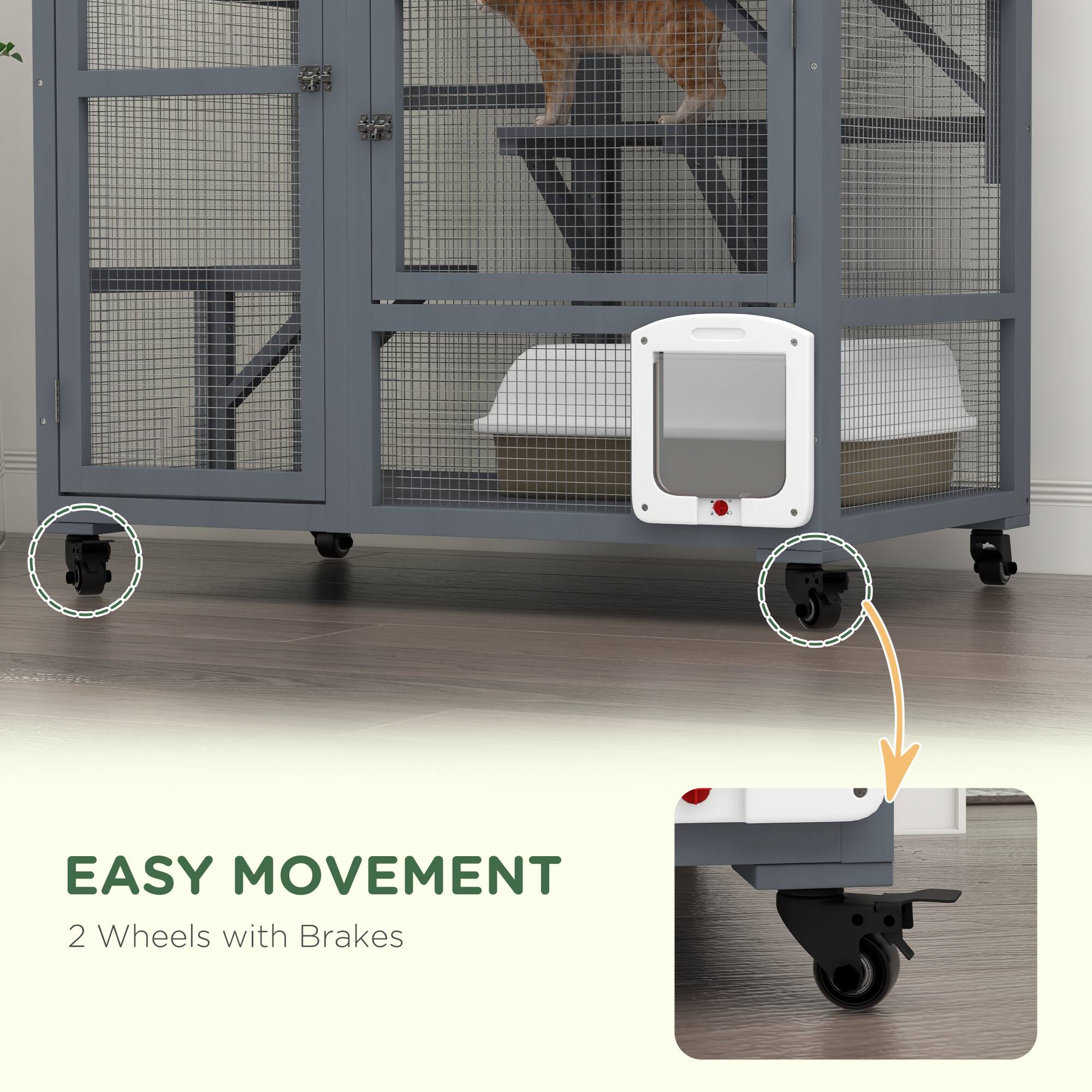 EASY MOVEMENT  
2 Wheels with Brakes