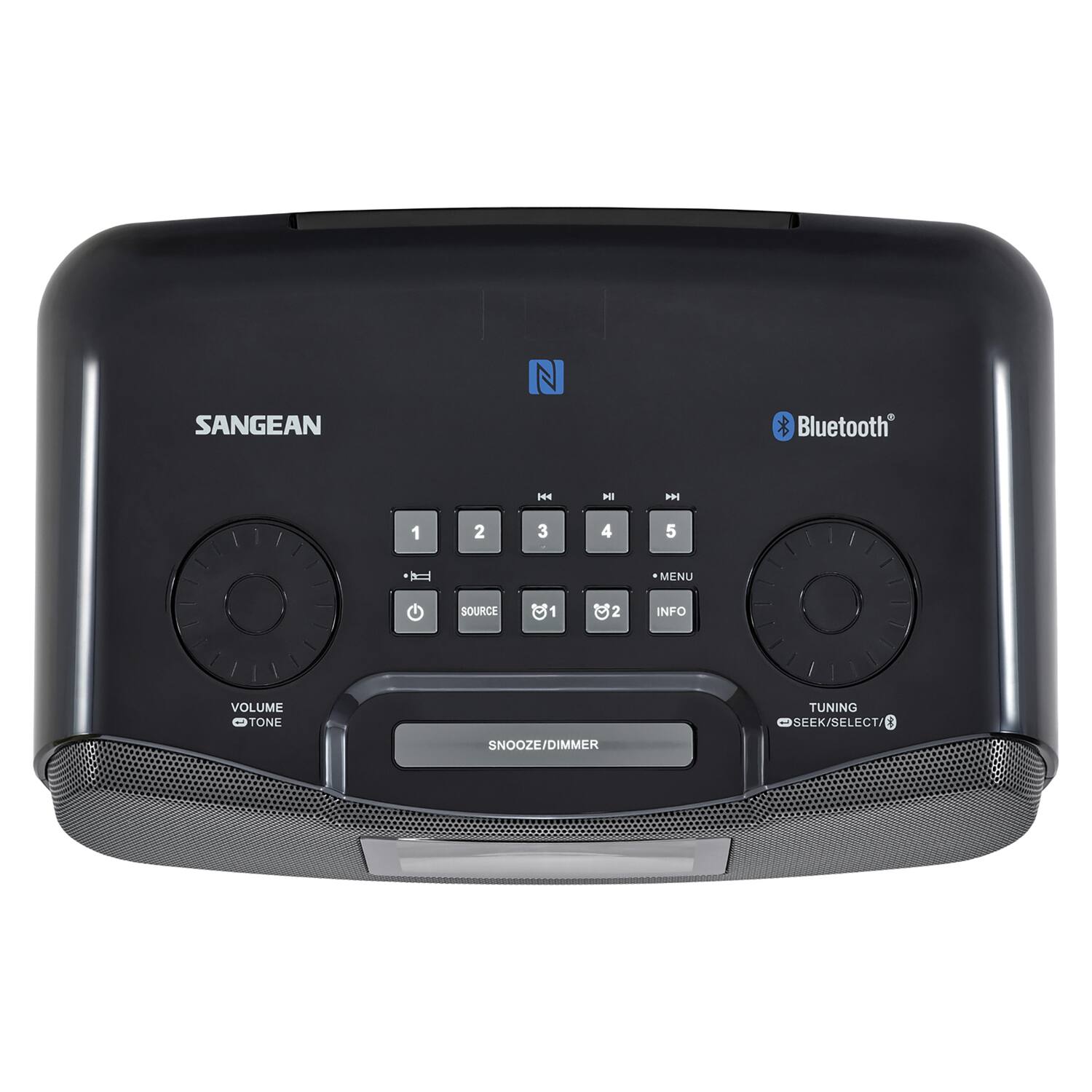 SANGEAN Bluetooth

H1 H2 H3 H4 H5

I MENU SOURCE 1 2 INFO VOLUME TONE TUNING SEEK/SELECT/ A SNOOZE/DIMMER