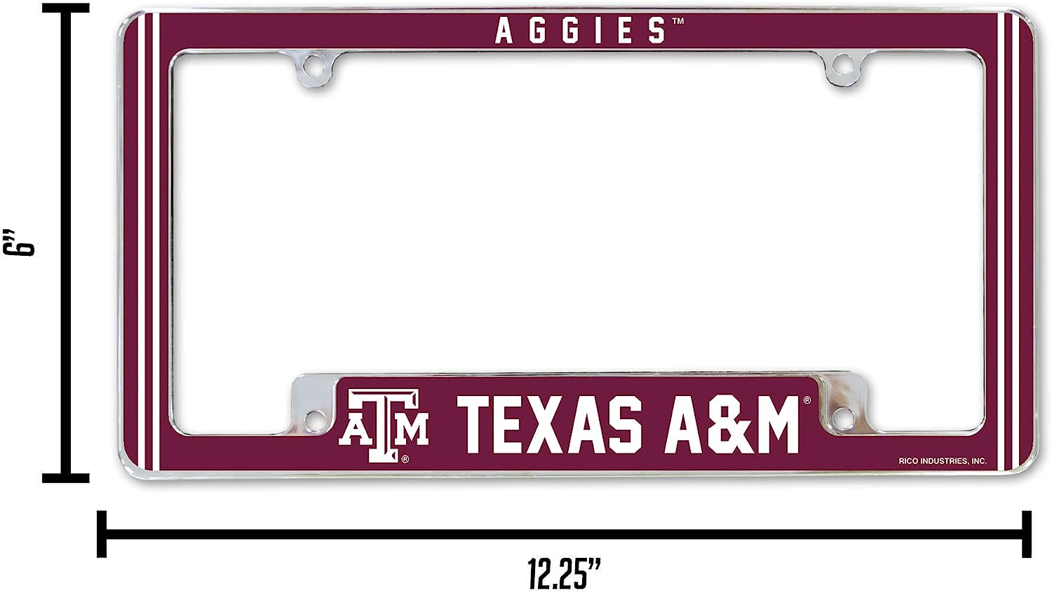 AGGIES™  
TEXAS A&M  
RICO INDUSTRIES, INC.  

6"  
12.25"