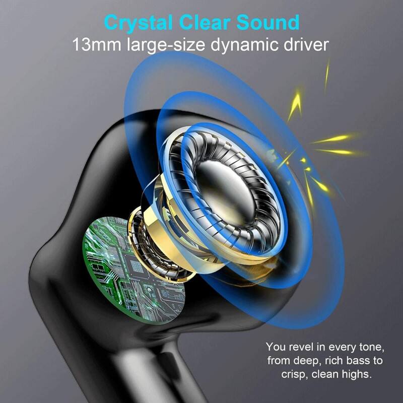 Crystal Clear Sound  
13mm large-size dynamic driver  

You revel in every tone, from deep, rich bass to crisp, clean highs.