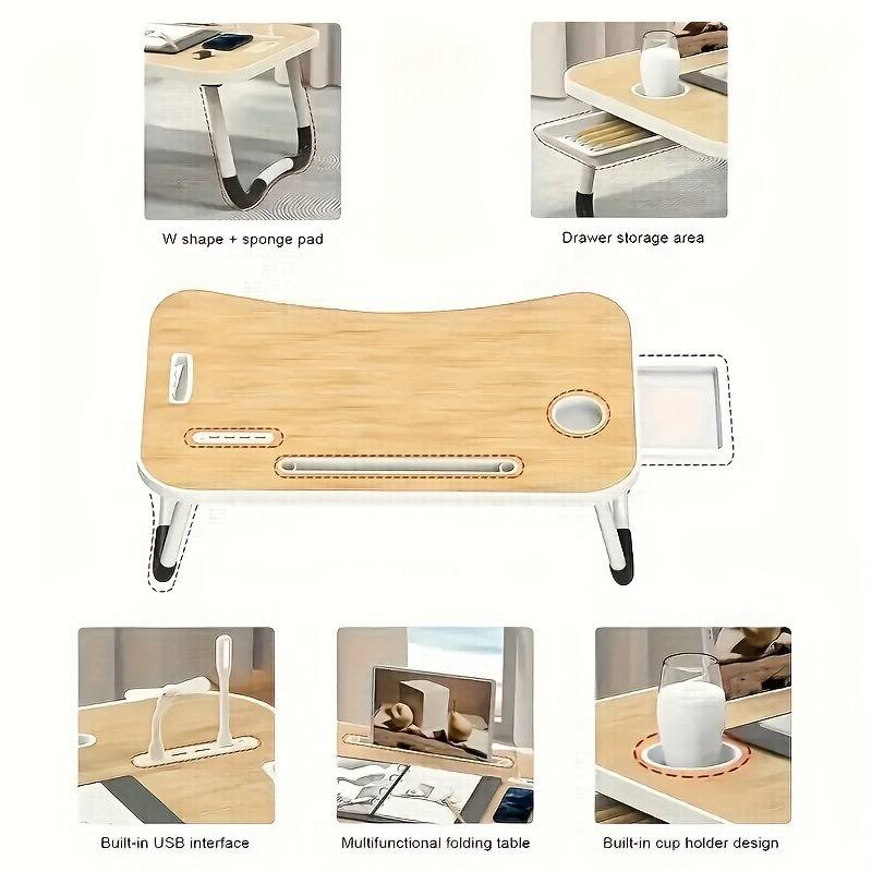 - W shape + sponge pad
- Drawer storage area
- Built-in USB interface
- Multifunctional folding table
- Built-in cup holder design