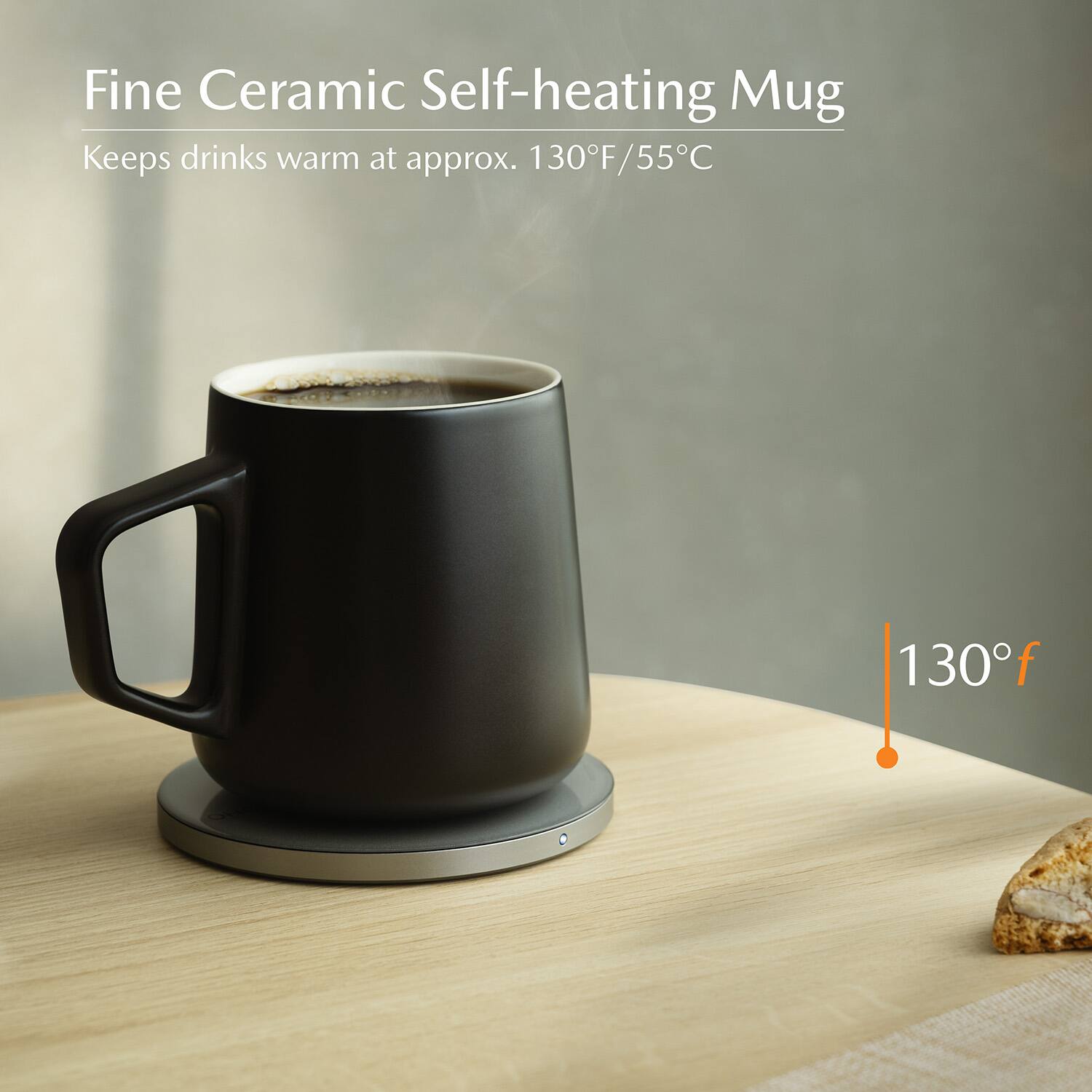 Fine Ceramic Self-heating Mug  
Keeps drinks warm at approx. 130°F/55°C