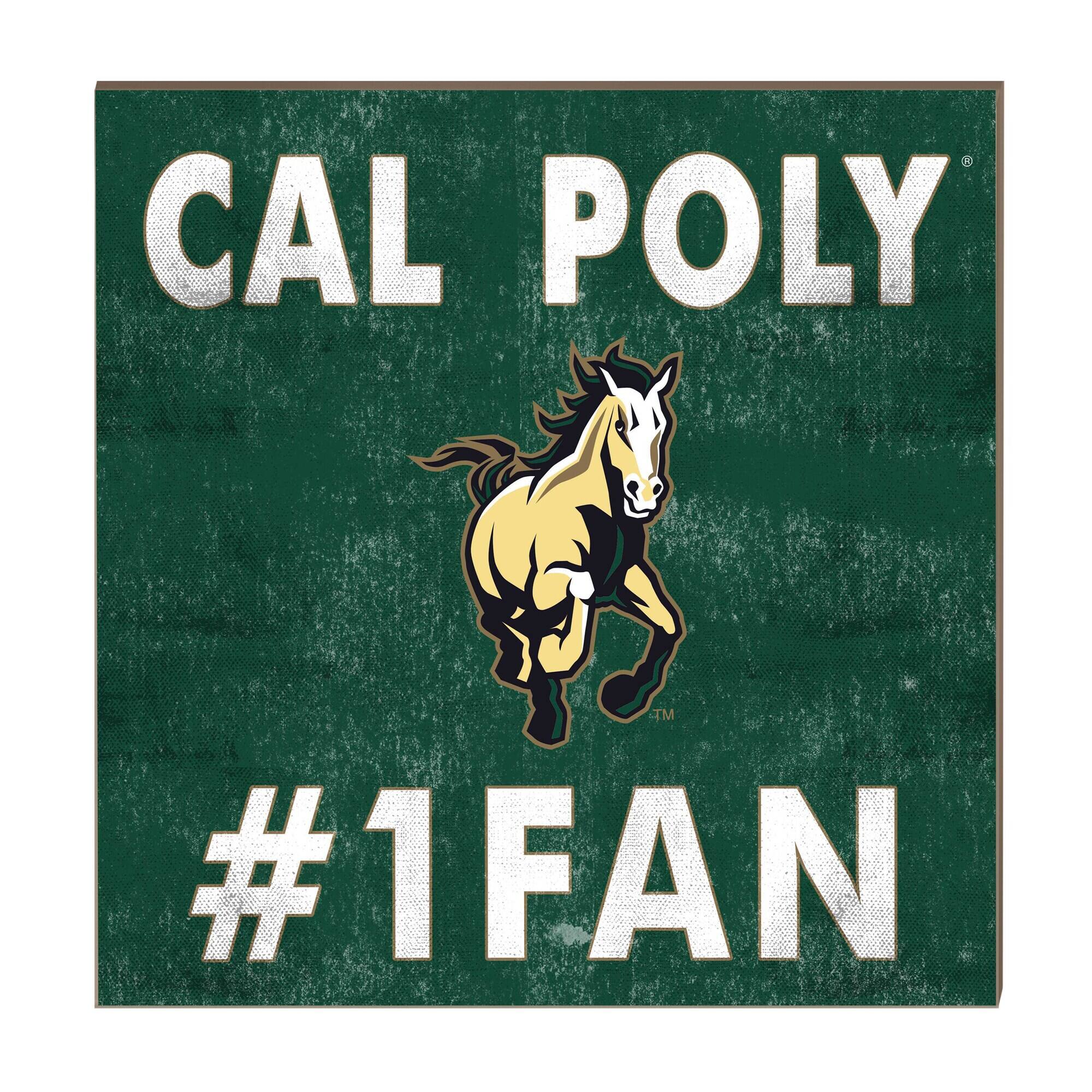 Cal Poly Mustangs 10" x 10" #1 Fan Plaque