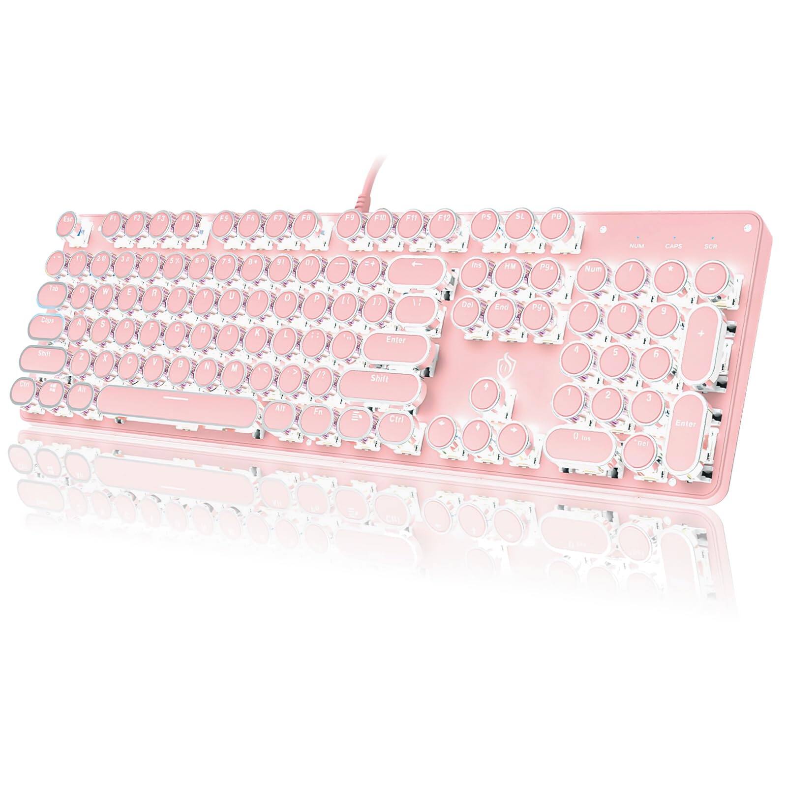 Empire DigiLabs Typewriter Style Mechanical Gaming Led Backlit Wired ...